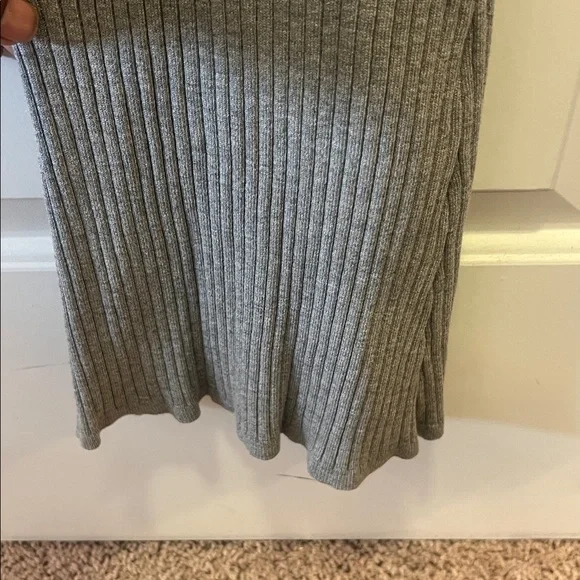 naked wardrobe Ribbed Knit Light Gray Halter Jumpsuit - Picture 3 of 7